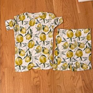 Lemon Print Kids Pajamas